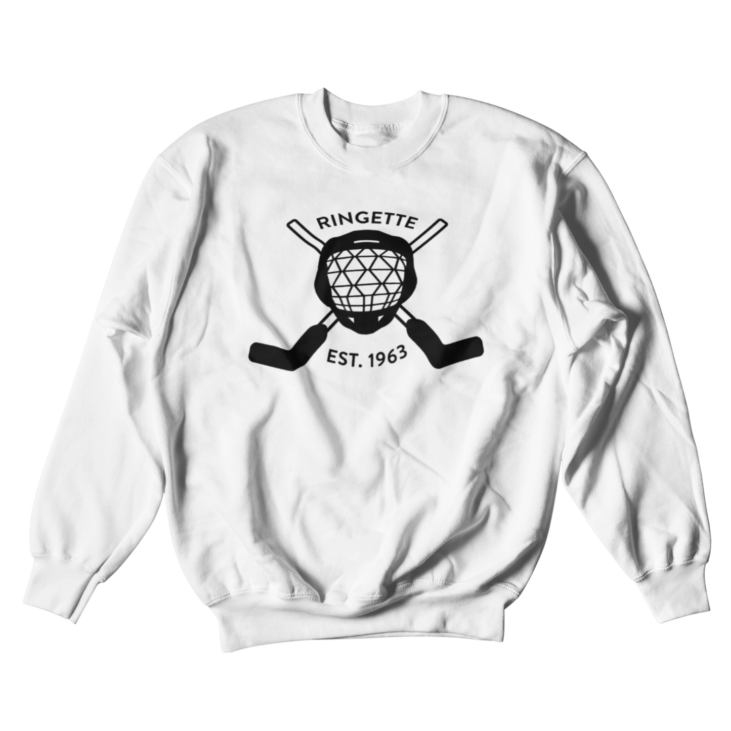 Ringette Goalie Crewneck | Black on White (ADULT)