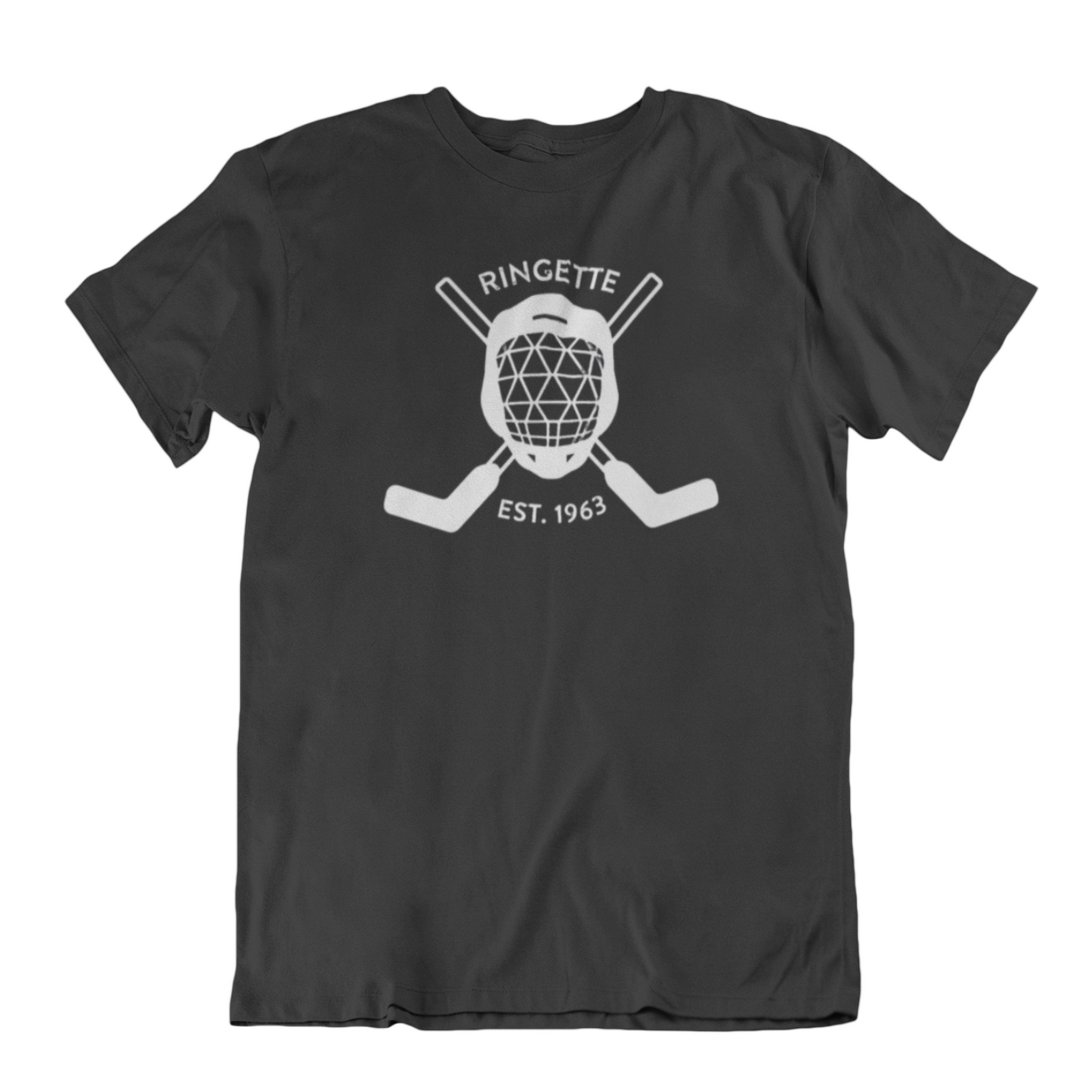 Ringette Goalie Tee | White on Black (YOUTH)