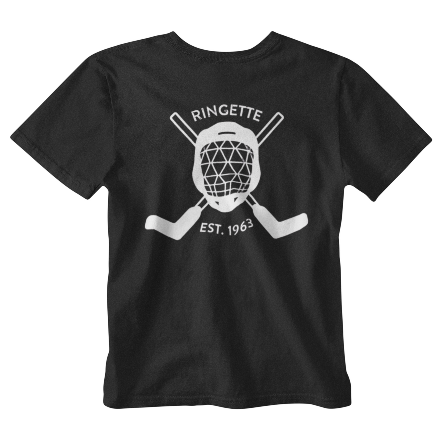 Ringette Goalie Tee | White on Black (YOUTH)