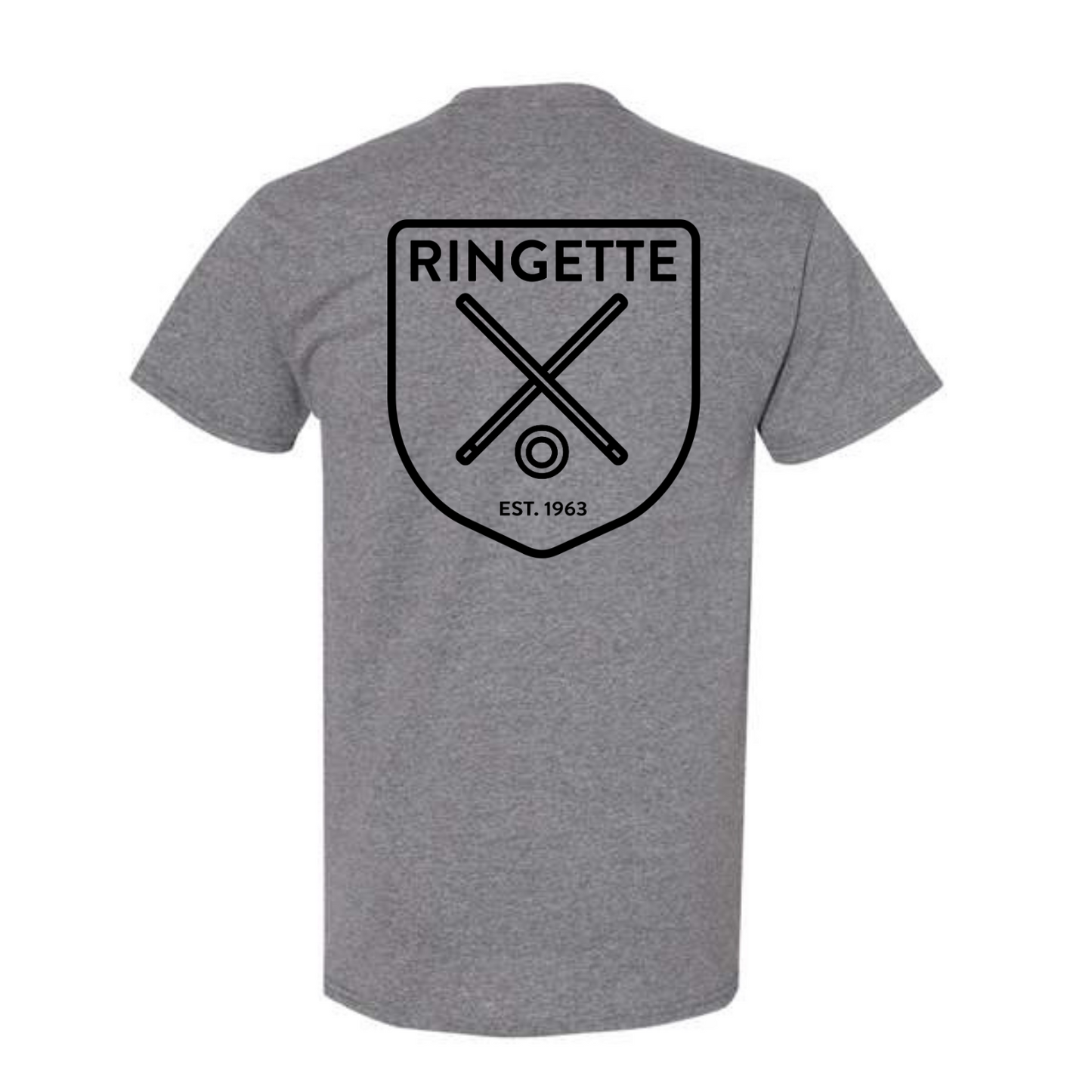 Ringette Crest Tee | Black on Athletic Grey (ADULT)