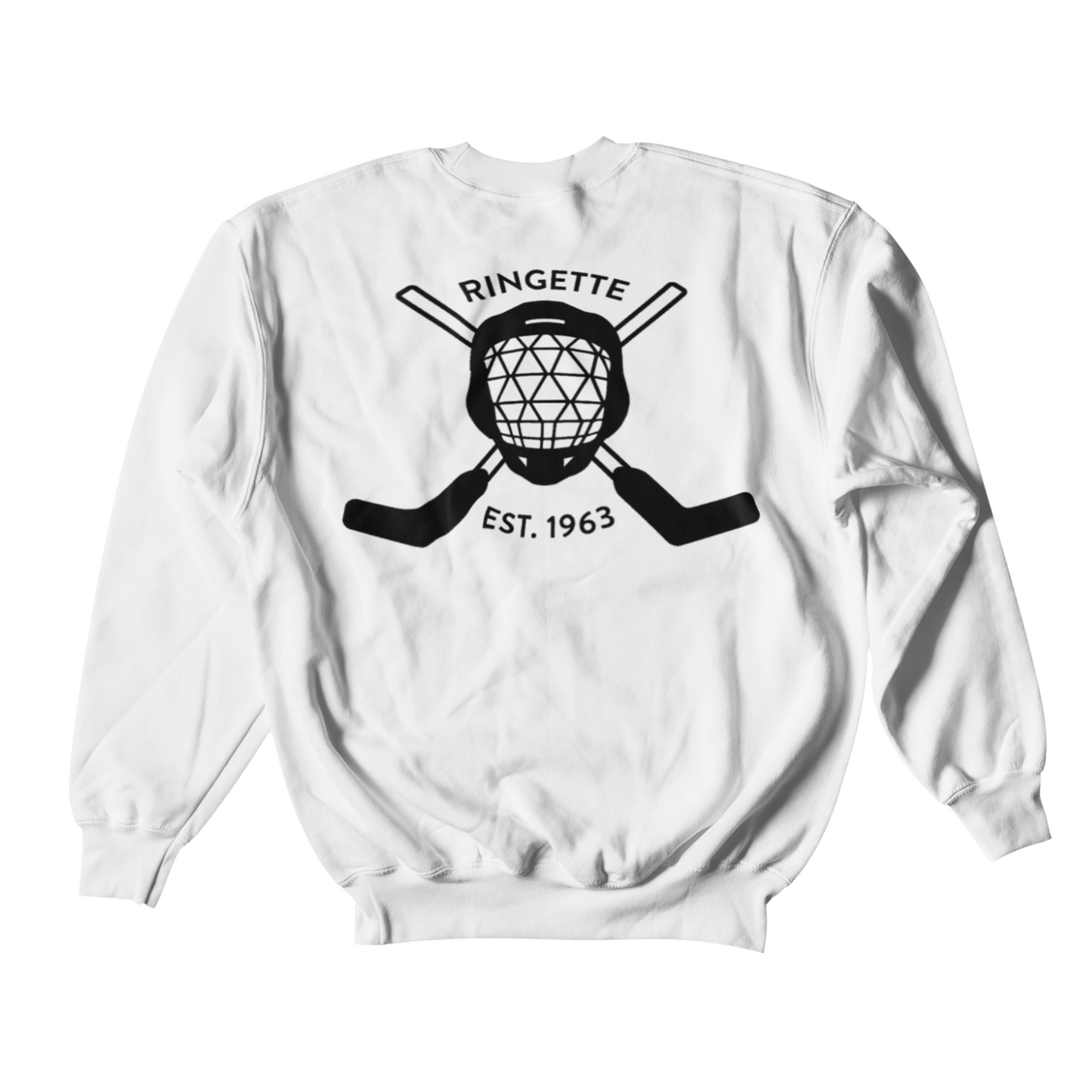 Ringette Goalie Crewneck | Black on White (ADULT)