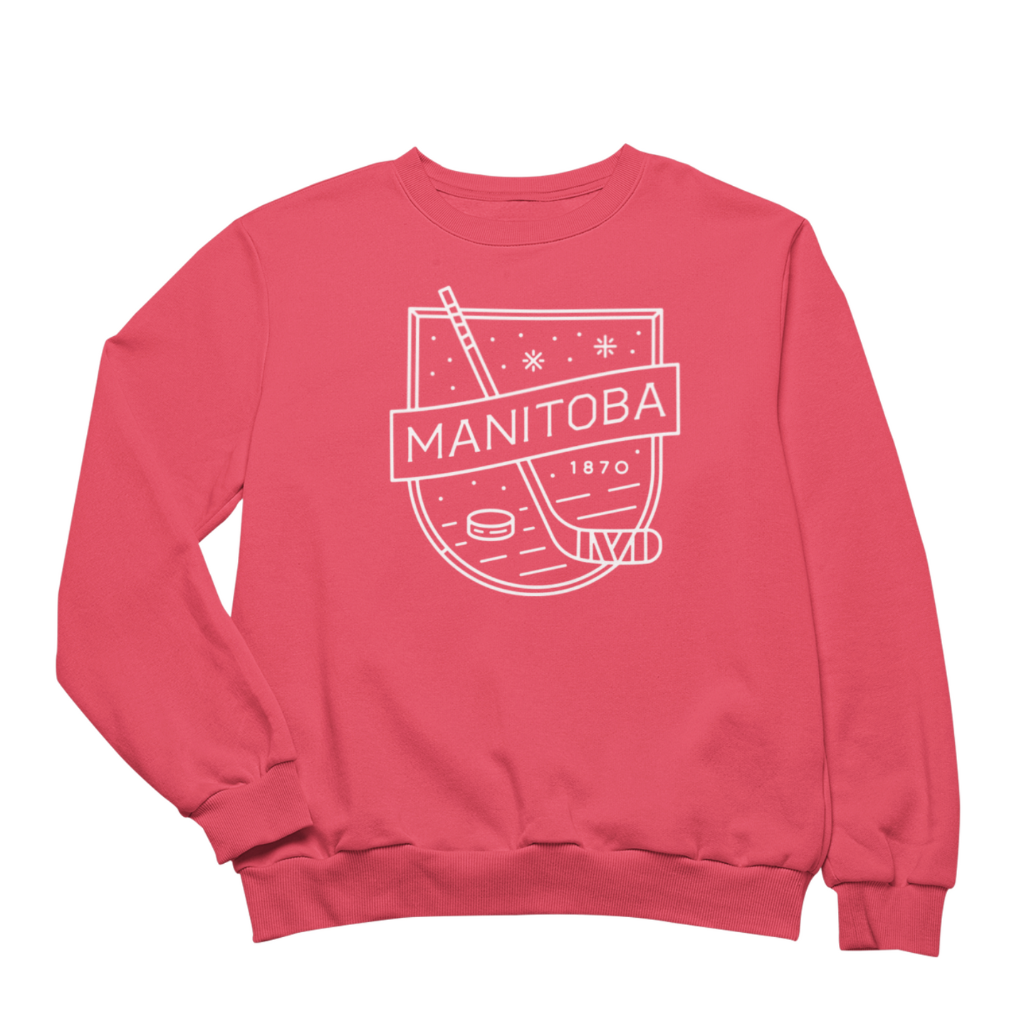 MB Hockey Crewneck | White on Red