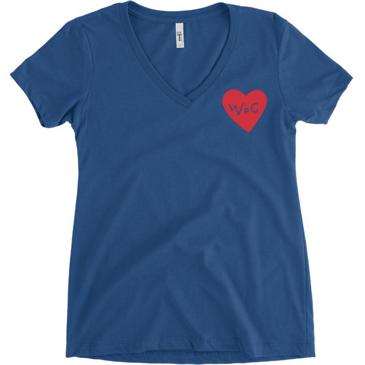 WPG Heart Women's V Neck | Red on Royal