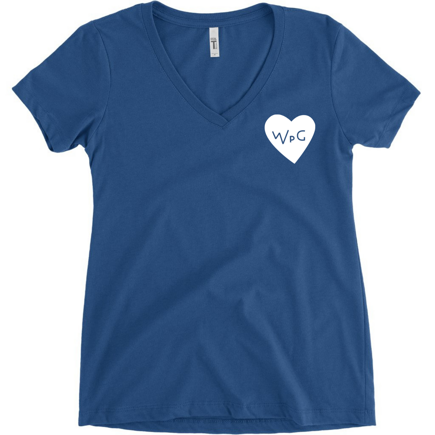 WPG Heart Women's V Neck | White on Royal