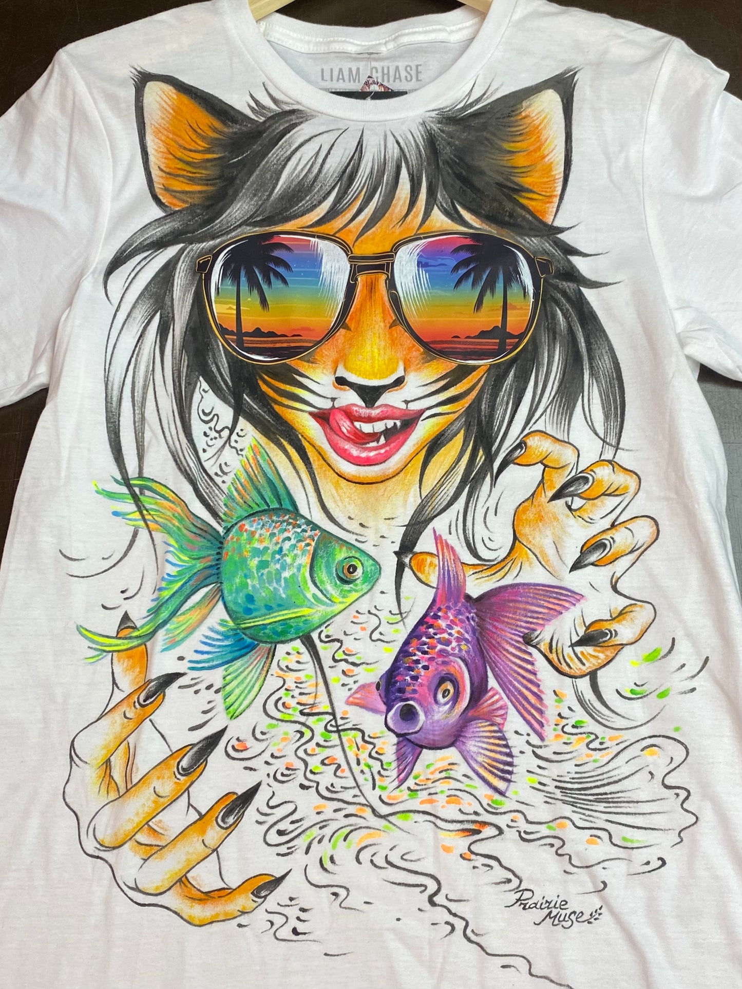 White Kitten Girl T-Shirt