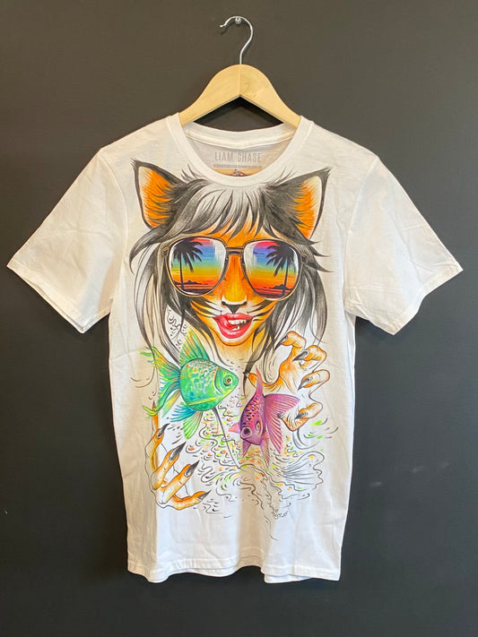 White Kitten Girl T-Shirt