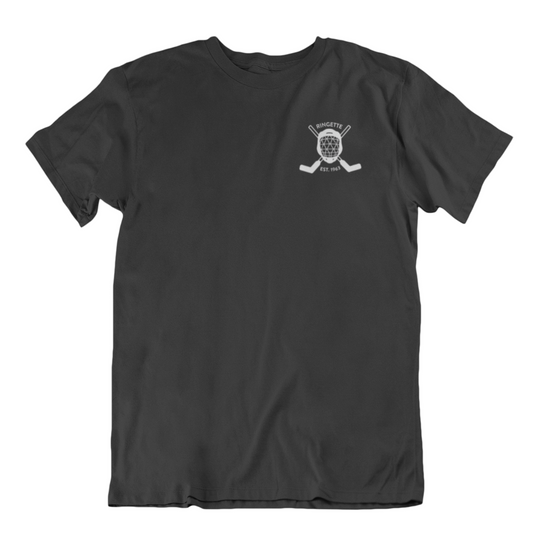 Ringette Goalie Tee | White on Black (YOUTH)