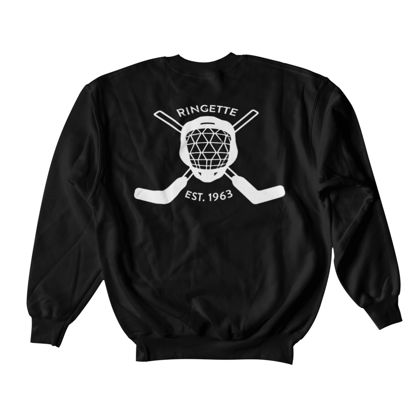 Ringette Goalie Crewneck | White on Black (ADULT)