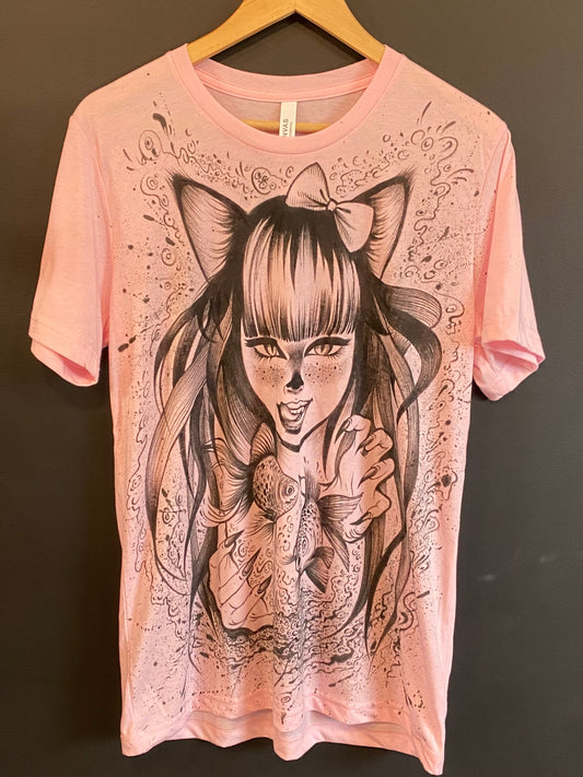Light Pink Kitten Girl T-Shirt