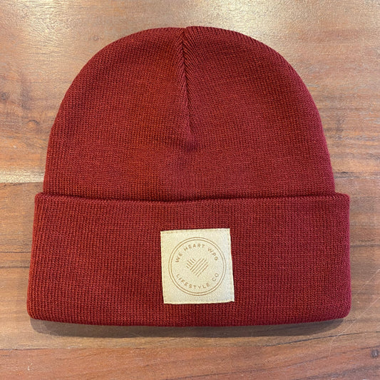 WHW Lifestyle Toque | Natural on Maroon