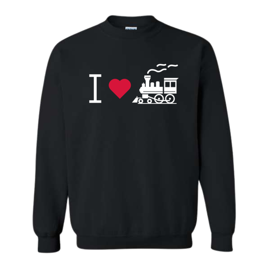 PDCR I Heart Trains Adult Sweatshirt
