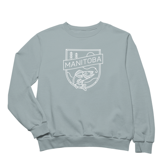 MB Angler Crewneck | White on Sage