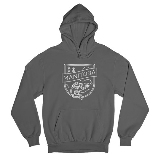 MB Angler Hoodie | White on Charcoal