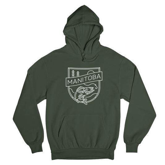 MB Angler Hoodie | White on Forest