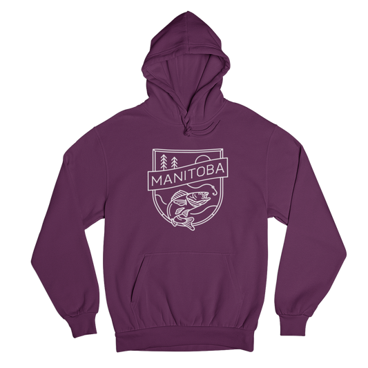 MB Angler Hoodie | White on Maroon