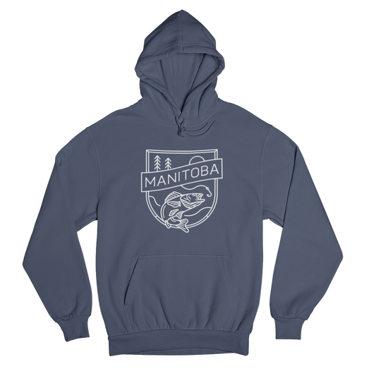 MB Angler Hoodie | White on Navy