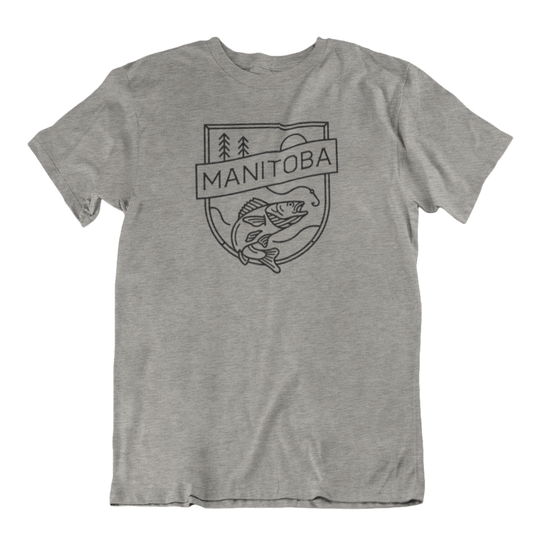 MB Angler Tee | Black on Athletic Grey