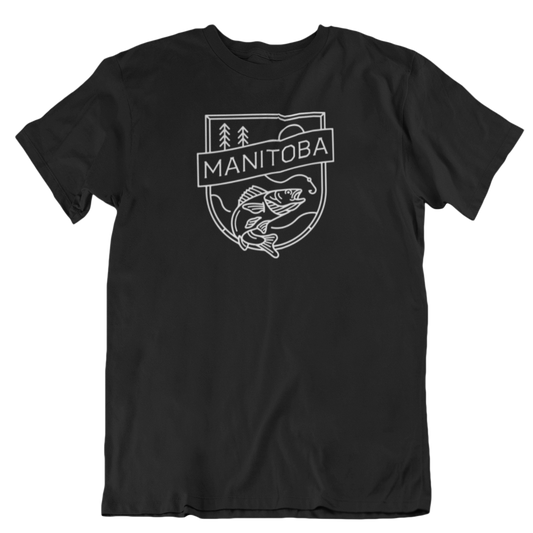 MB Angler Tee | White on Black