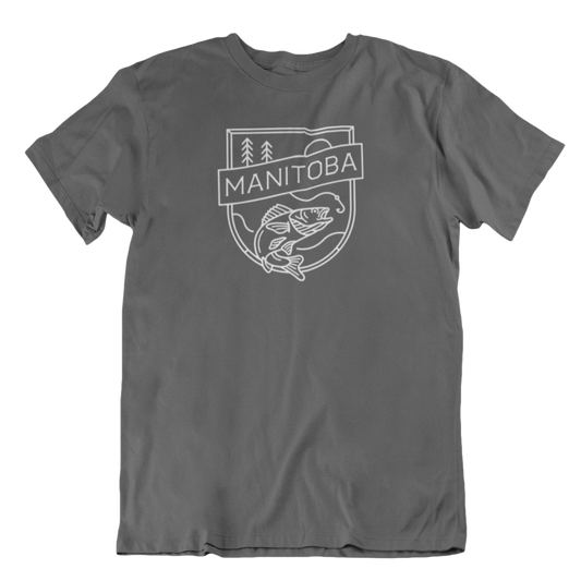 MB Angler Tee | White on Charcoal