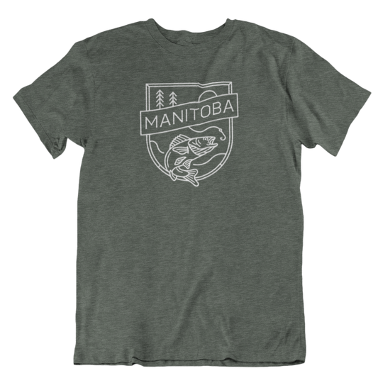 MB Angler Tee | White on Heather Forest