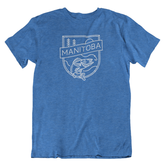 MB Angler Tee | White on Heather Royal