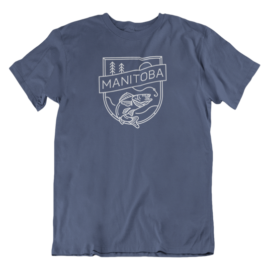 MB Angler Tee | White on Navy