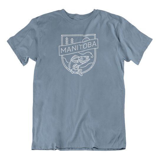 MB Angler Tee | White on Slate