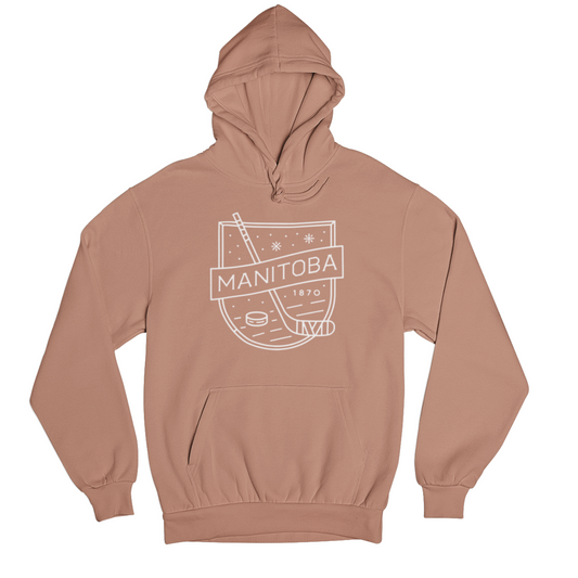 MB Hockey Hoodie | White on Dusty Rose