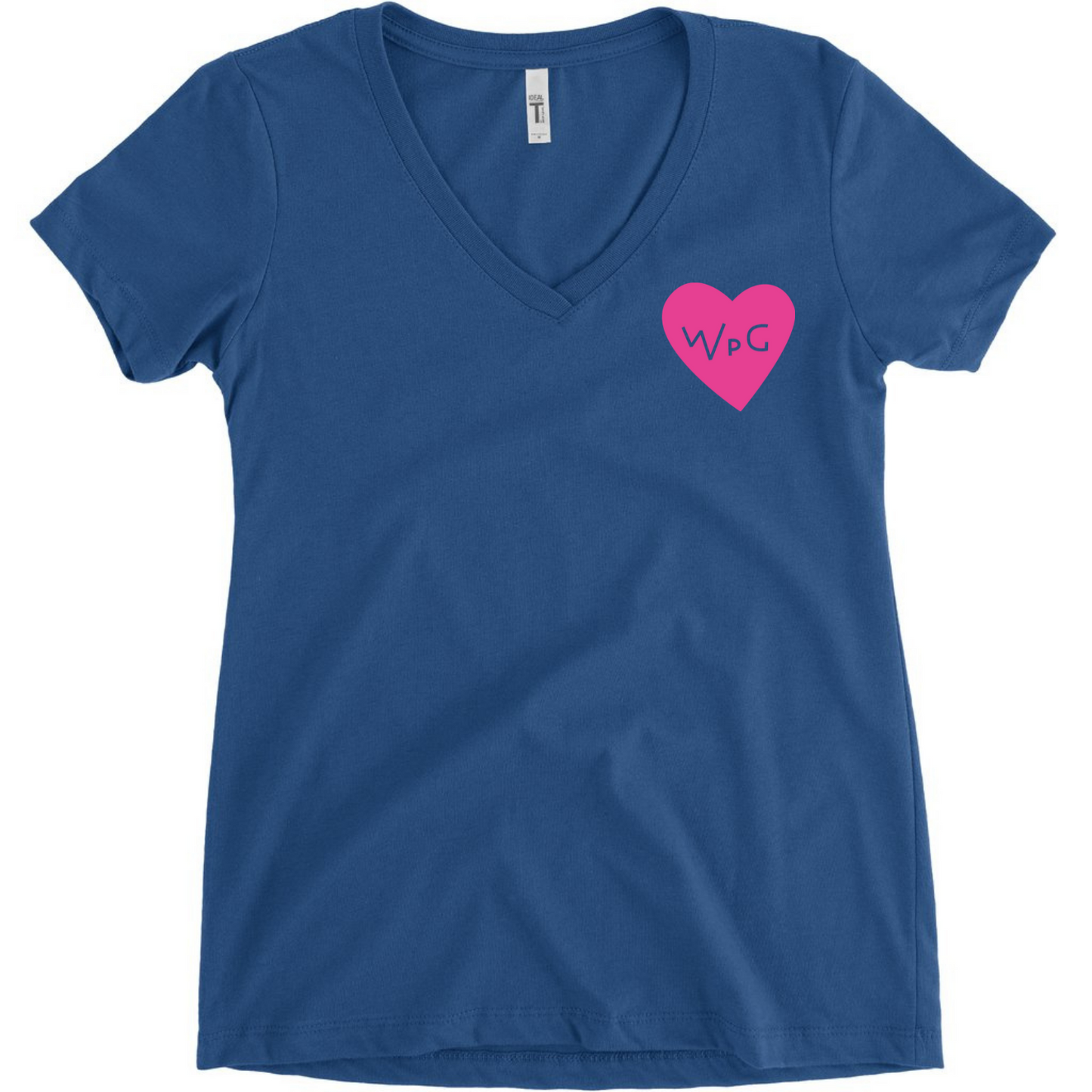 WPG Heart Women's V Neck | Pink on Royal
