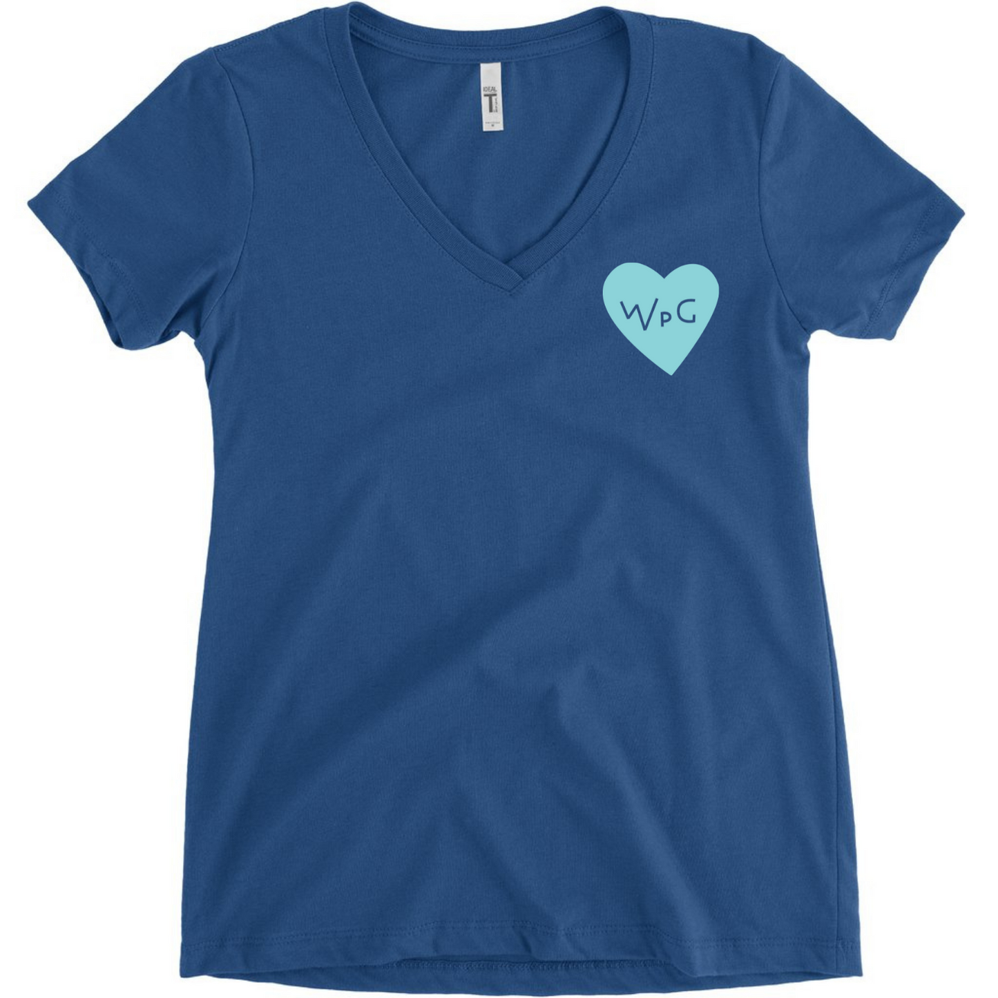 WPG Heart Women's V Neck | Teal on Royal