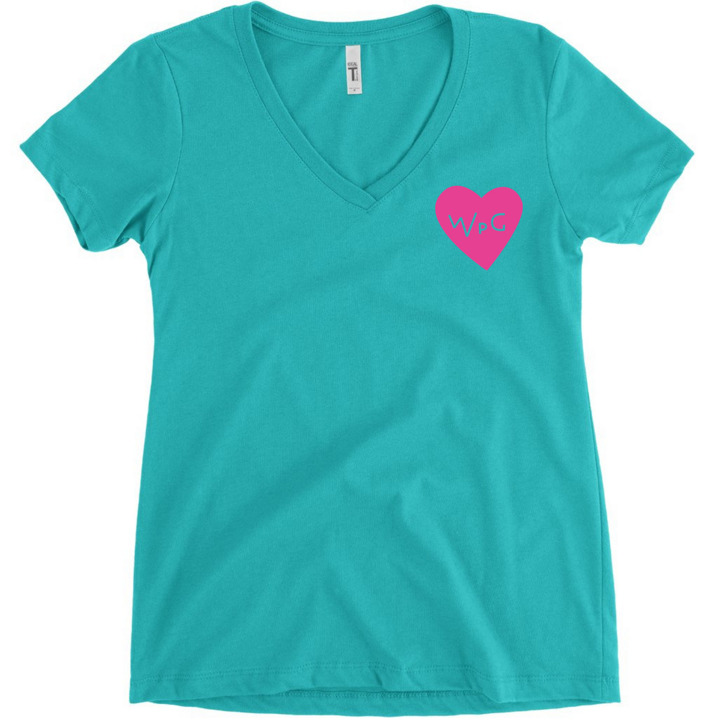 WPG Heart Women's V Neck | Pink on Tahiti