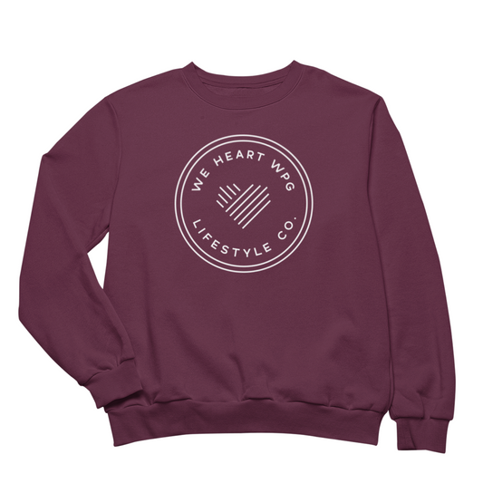 WHW Lifestyle Crewneck | White on Maroon