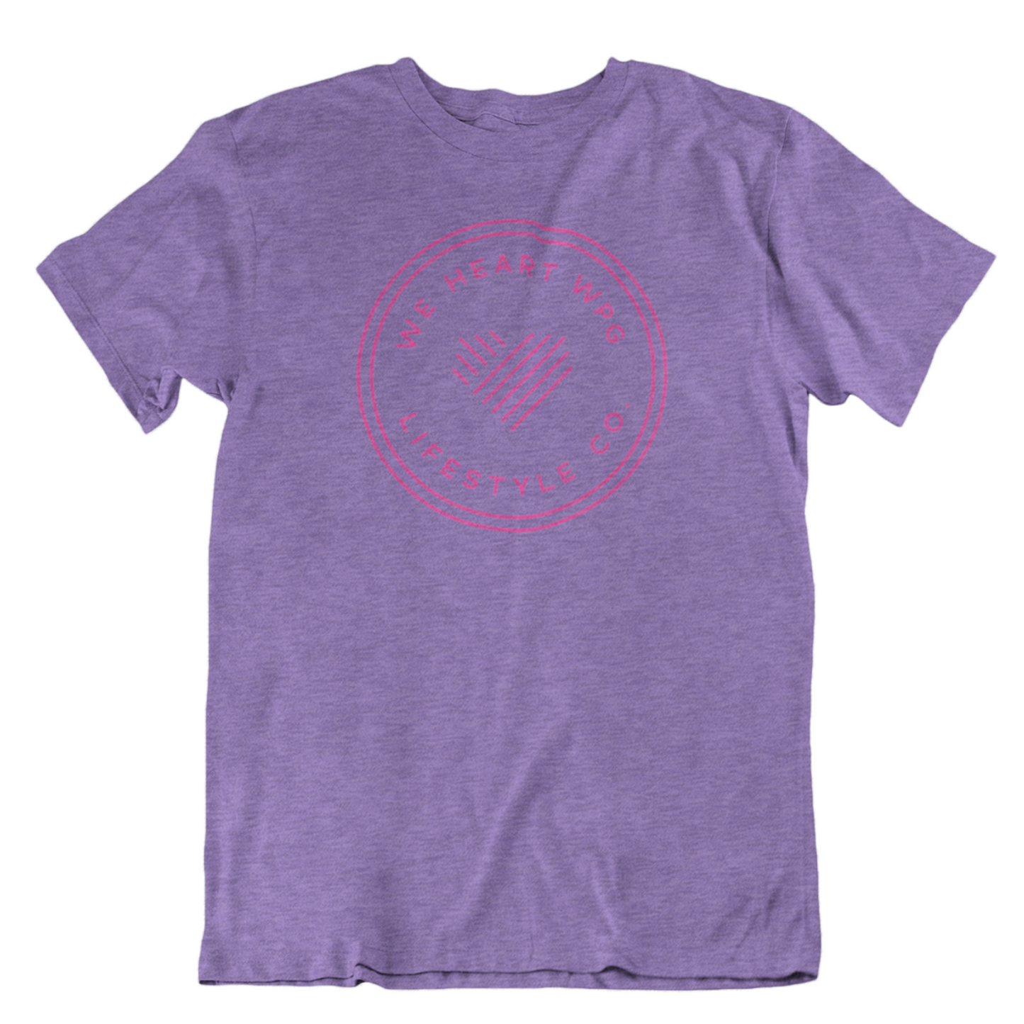 WHW Lifestyle Tee | Pink on Heather Purple