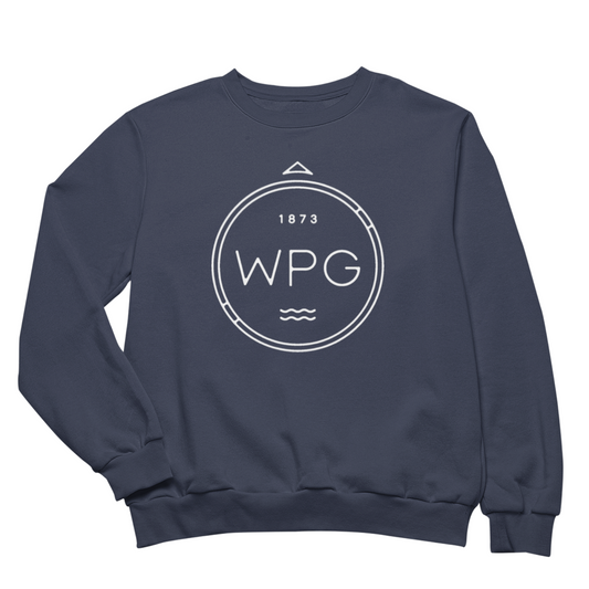 WPG Compass Crewneck | White on Navy