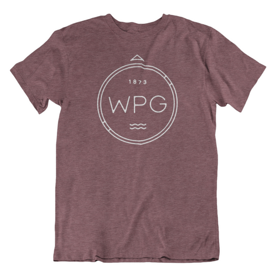 WPG Compass Tee | White on Heather Maroon